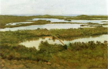 Albert Bierstadt : A River Estuary